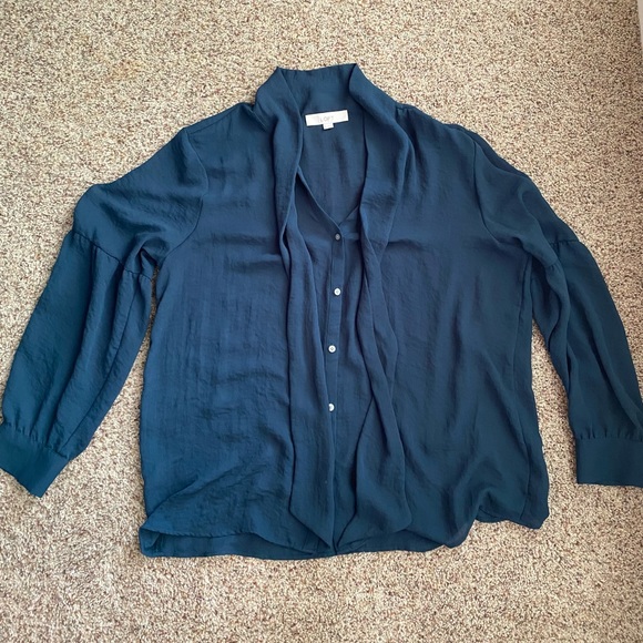 Blue-green blouse - Picture 3 of 4